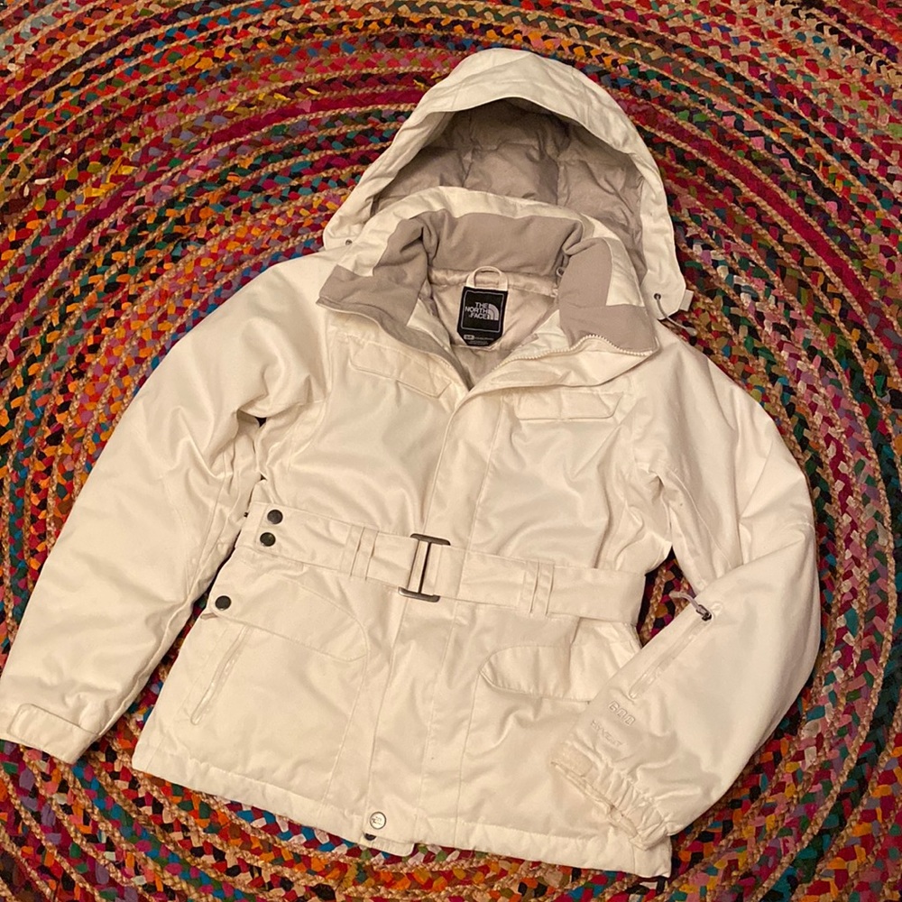 Gorgeous Womens North Face White Down Ski Snowboard Jacket Small